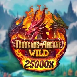 Dragons of Arcane Wild logo by Foxium SpinSahara Casino
